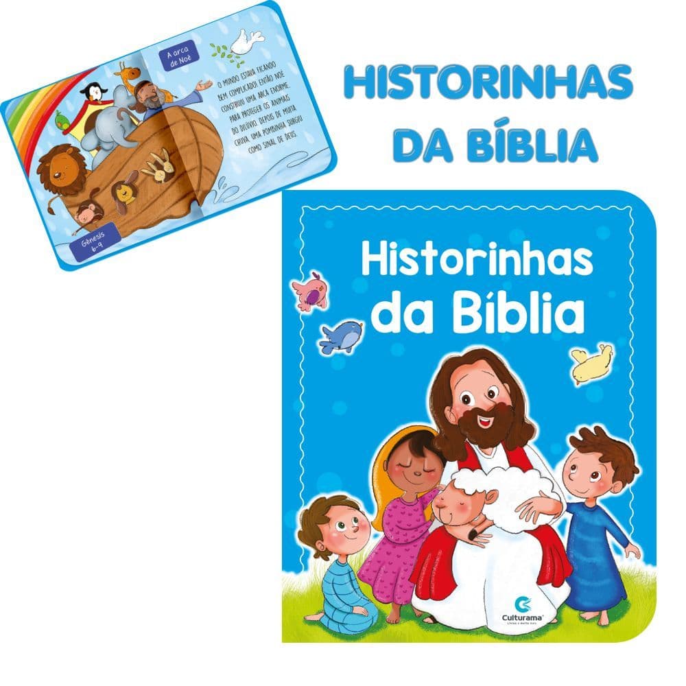 Livro Historinhas da Bíblia Infantil Ilustrado Arca de Noé Culturama Presente Cristão Infantil