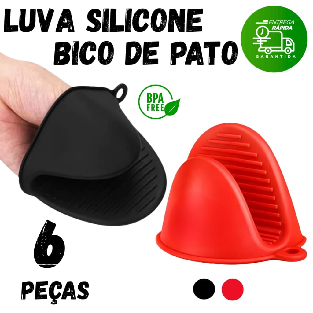 Kit 6/4/2 Luva Silicone Térmica Pegador Bico Pato Silicone Forno Air Fryer Formas Assadeiras Panelas
