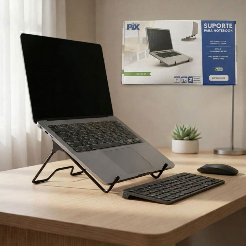 Suporte Notebook Dobrável Alumínio Ergonômico Mesa Home Office