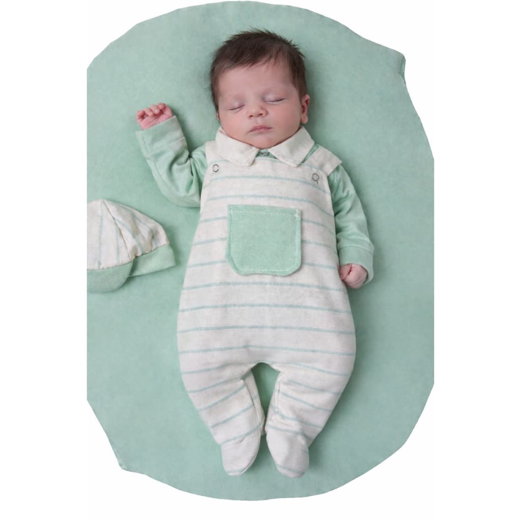 Saída Maternidade Menino Theo Listrado 4 peças Roupas de Bebê