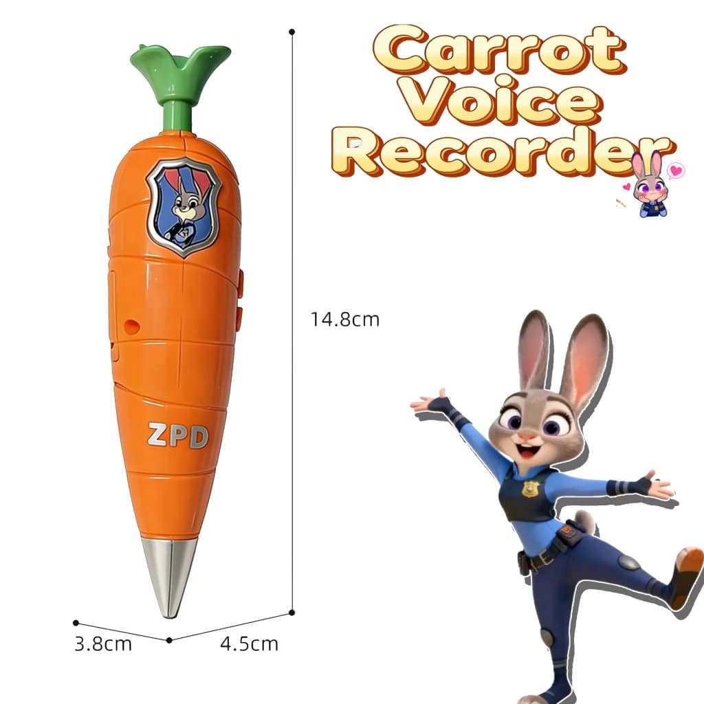 Caneta Gravadora de Voz Infantil 2 em 1 Escreve e Grava Áudio–Brinquedo Interativo Criativo Presente Divertido Zootopia