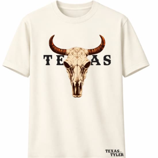 Camiseta Country Masculina Estampa Exclusiva Boi Texas Tyler Malha Peruana Algodão Confortável