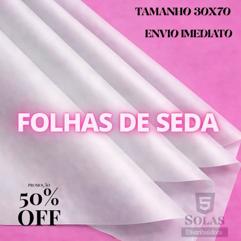 Papel Seda 30x70 Multiuso – Artes, Decoração e Proteção de Produtos Envio Imediato.