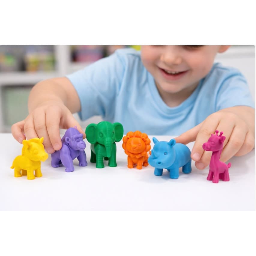 Kit Animais Zoo 3D Coloridos Brinquedo Infantil Educativo Miniaturas