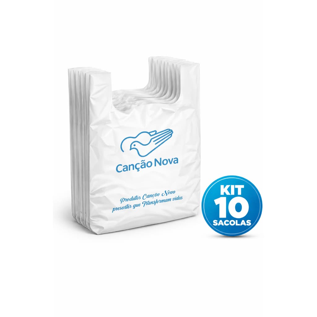 Kit 10 Sacolas Plásticas 50x24cm Reforçada | Embalagem Para Presente e Loja