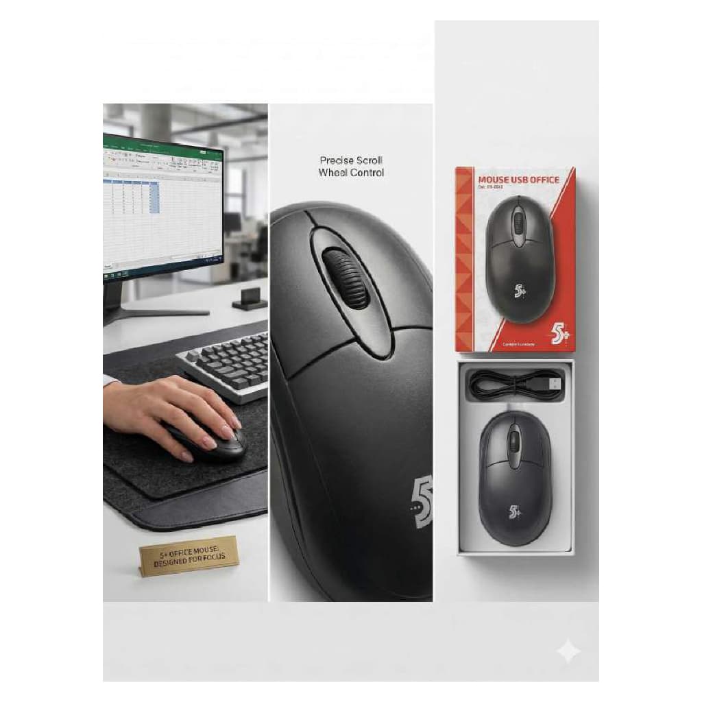 Mouse USB OFFICE COM FIO