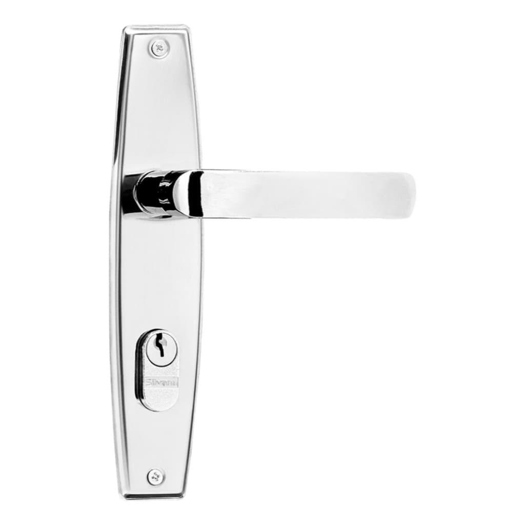 FECHADURA EXTERNA ALAVANCA/ESPELHO OVAL ITALY 1001/10 EC CR SILVANA