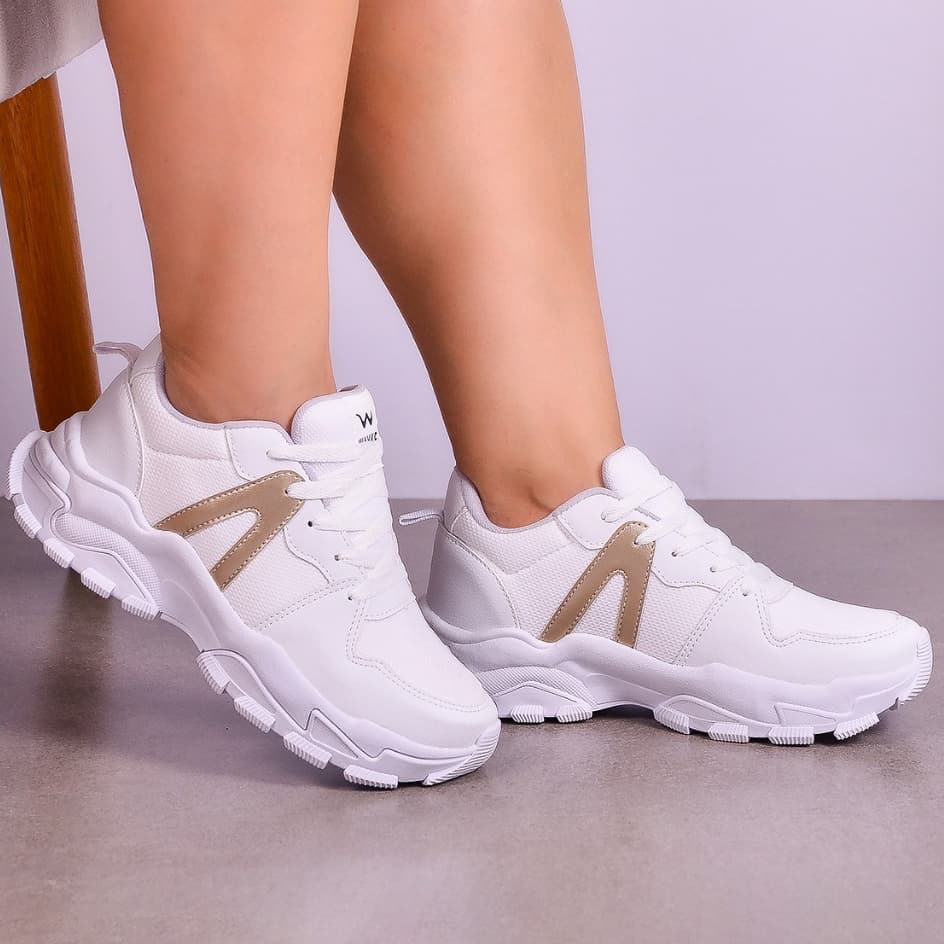 Tenis Plataforma Feminino Casual Tradicional Confortável