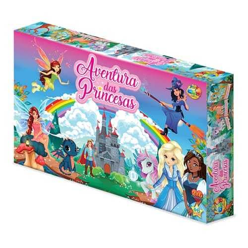Jogo de Tabuleiro Aventura das Princesas GGB – Com Unicórnios e Cartas – Educativo e Divertido