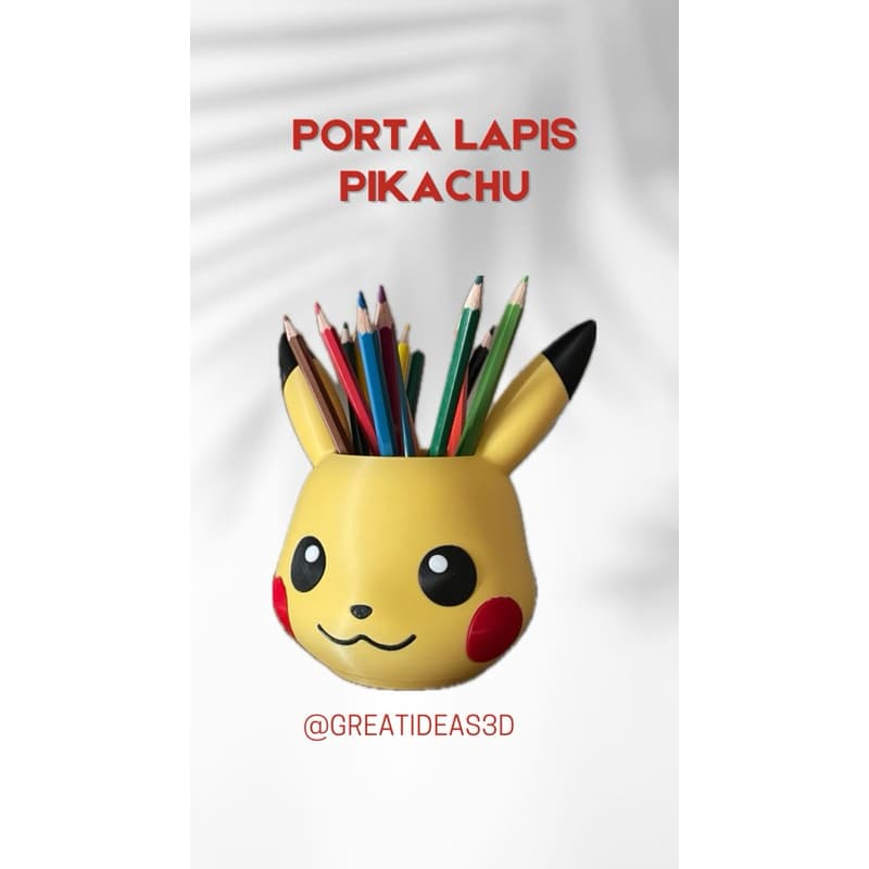 Porta Lápis/ Treco Pikachu Pokémon Organizador Mesa Escritório Geek/ anime