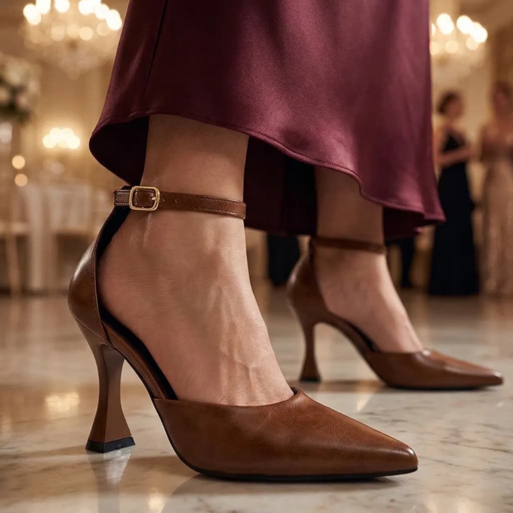Scarpin Sapato Feminino Bico Fino Salto Fino Slingback