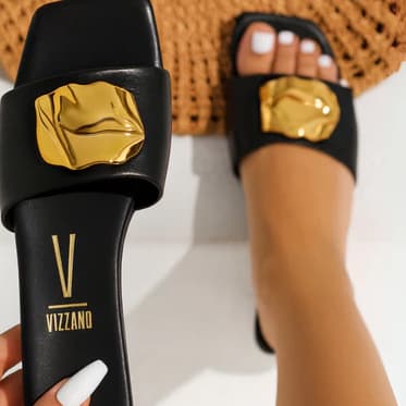 Sandália Vizzano Rasteira Detalhe Dourado 6553.100
