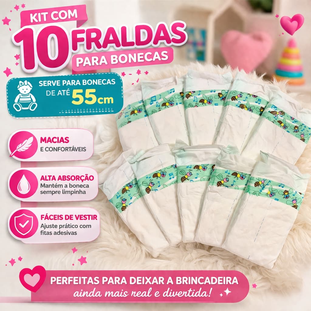 Fraldinha Para Boneca Bebe Reborn