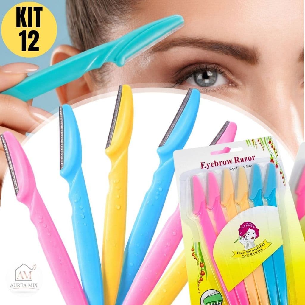 Kit 12 Navalha Rosto Depilação Lâmina Navalhete Facial sobrancelhas buço axila 6/12/18 Lâminas