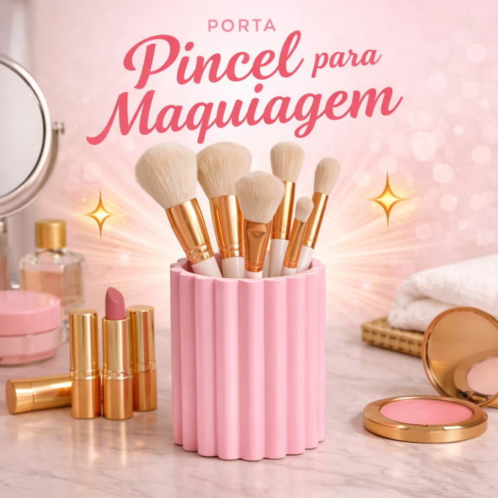 Porta Pincel Maquiagem Organizador Escova Makeup Brush Holder Porta Maquiagem Bancada Banheiro Decoração
