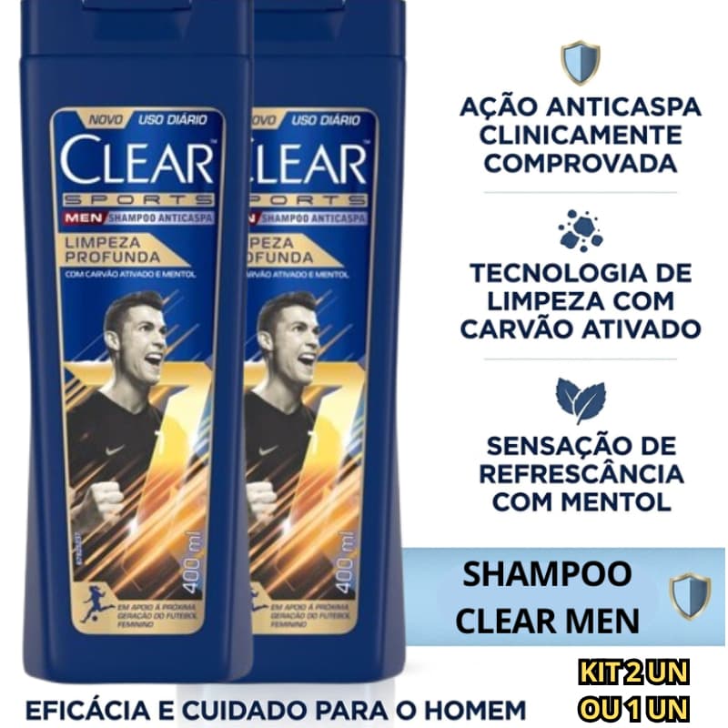 Kit Shampoo Anticaspa Clear Men Sport Com 200ml