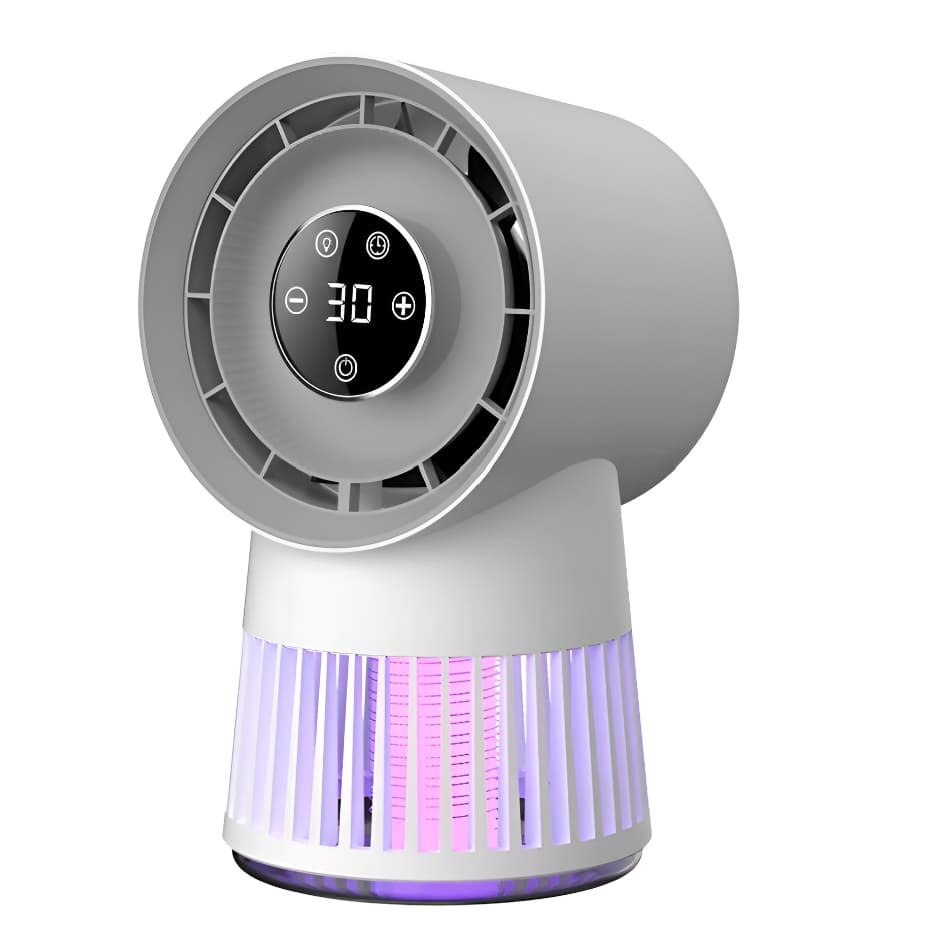 Ventilador de Mesa UV Mata Mosquito Eletrico Sem Radiação Lampada Coleto de Insetos Casa Sala Quarto