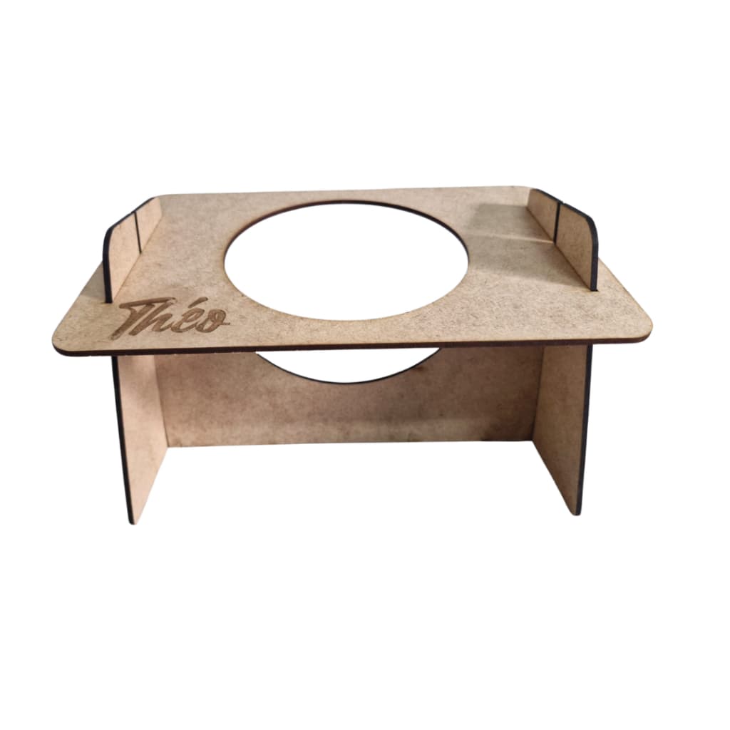 Suporte Comedouro Bebedouro em Mdf Elevado Pet Gato Cachorro - Personalize Com O Nome Do Pet