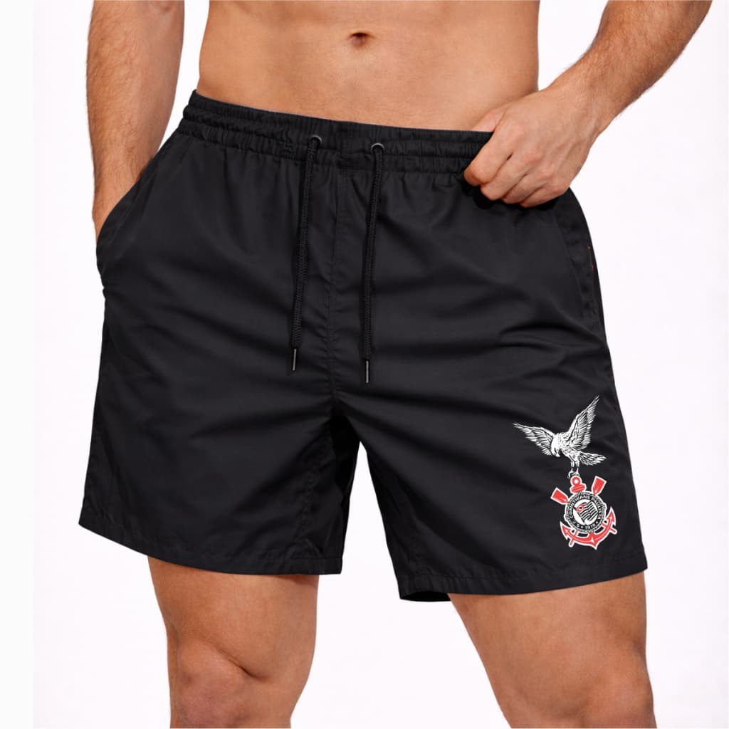 Bermuda Shorts Mauricinho Tactel Masculina Esportiva GAVIOES  Academia Corrida Skate Basquete Leve E Confortável