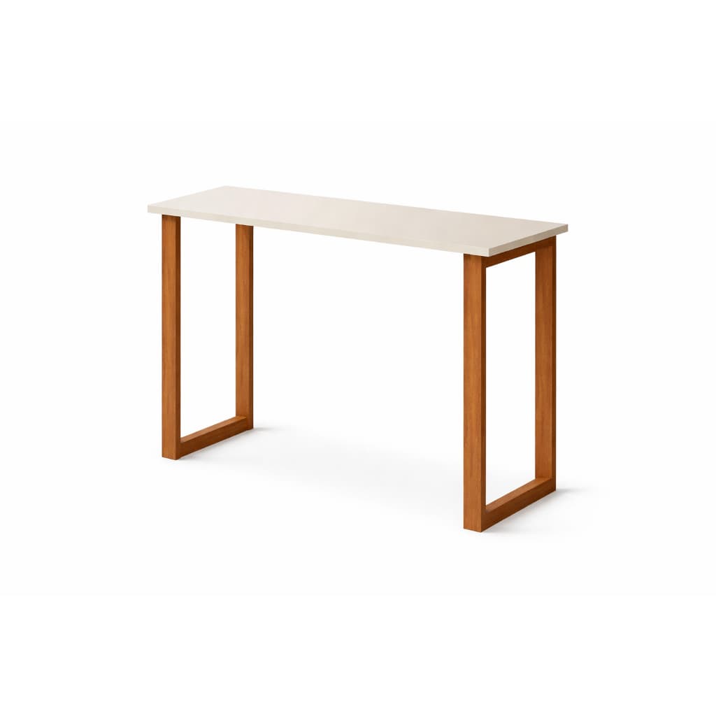 Aparador Escrivaninha Mesa Compacta MDF Pés de Madeira Mesa Multiuso Sala Quarto Escritório Moderno