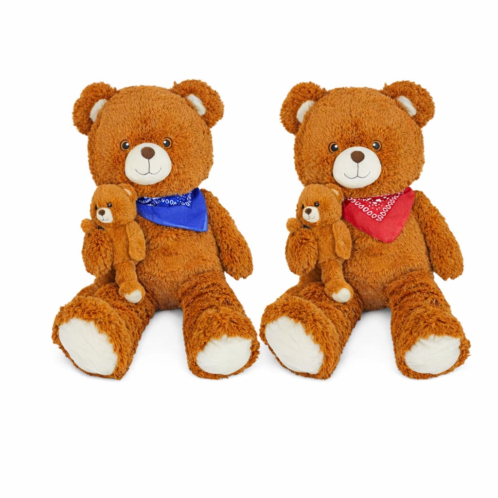 Urso Pelúcia  James Bandana e Filhote 75 cm  Antialérgico