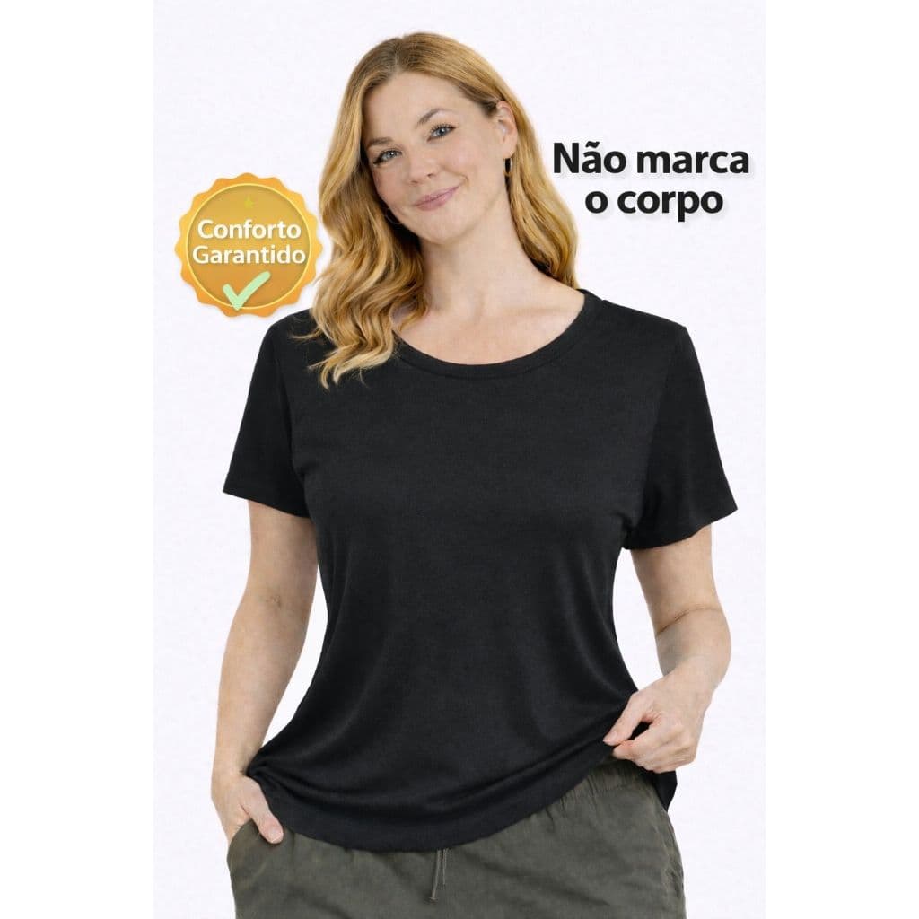 Blusa Feminina Básica Soltinha Confortável Lisa Viscolycra Casual Caimento Perfeito Várias Cores