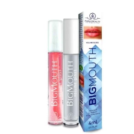 Kit 2 Gloss ou 1 unidade Big Mouth Volume PHALLEBEAUTY cor Rosa e Incolor