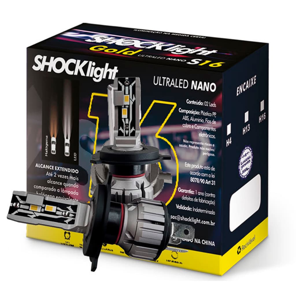 Kit Ultraled S16 Nano Gold H4 3000k 12v 40w 4200lm