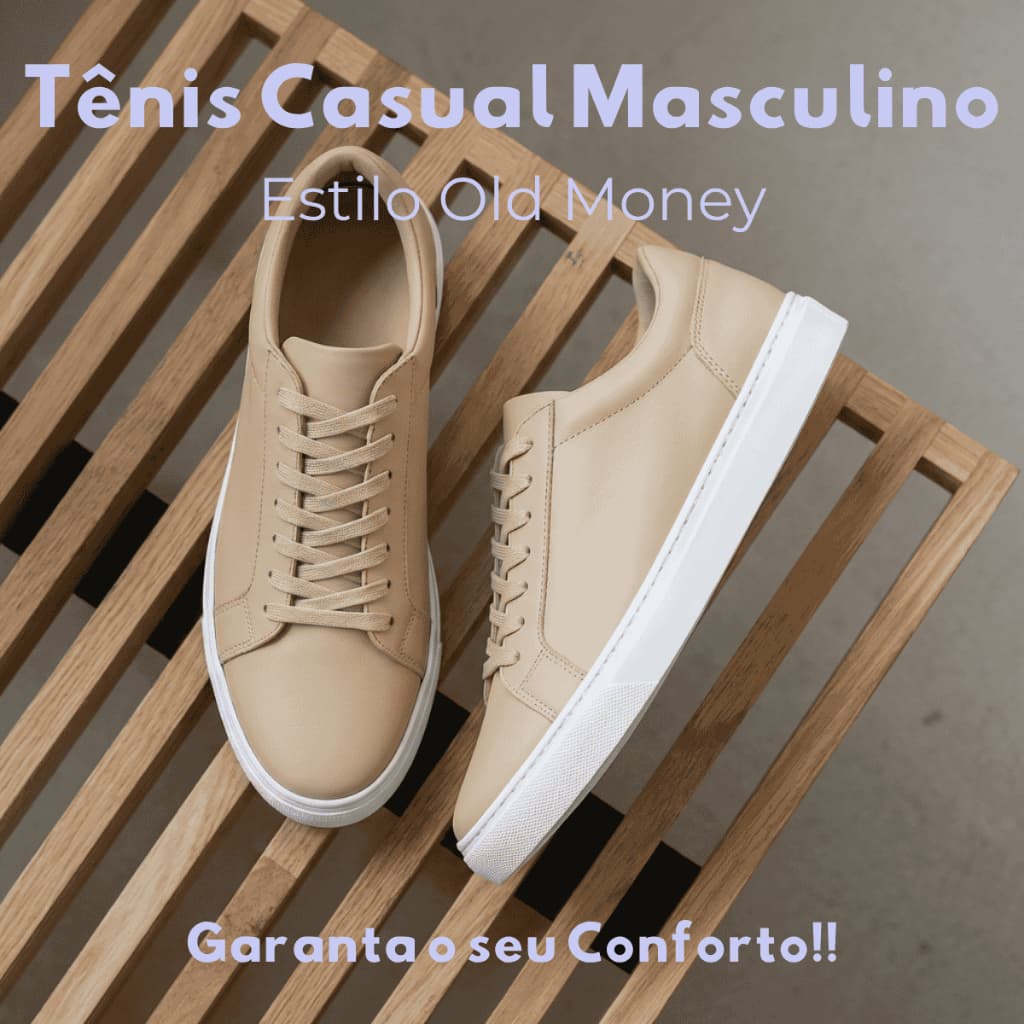 Sapatênis Masculino Casual Minimalista Liso Estilo Old Money Solado Baixo