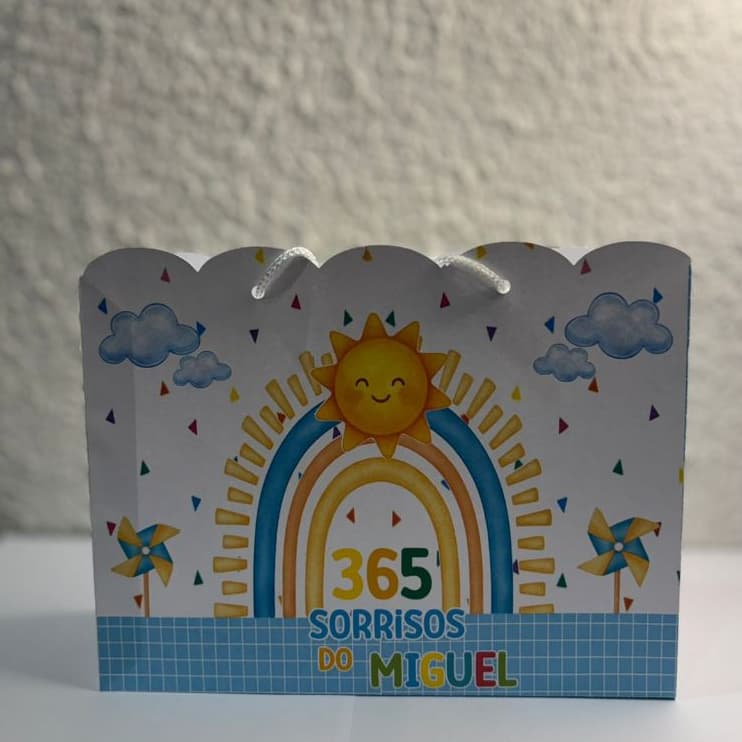 Sacola Personalizada 365 Sorrisos/saxolas/lembrancinha/festa/Pegue e Monte/