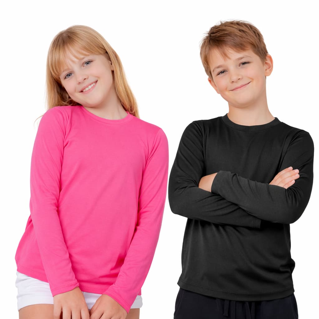 Kit 2 camisa UV Infantil proteção solar - 2 a 14 anos - Masculino e feminina - Menino e menina