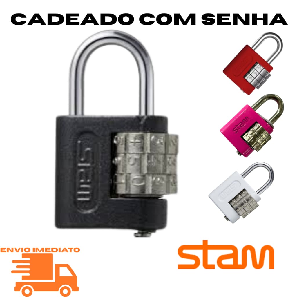 Cadeado Segredo Stam 25mm Sem Chave Original Armário Academia Mala Viagem Portão