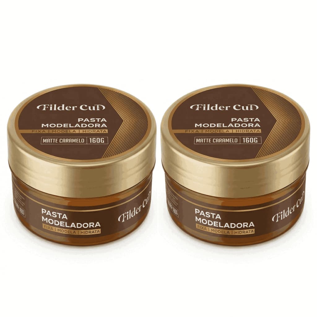 Kit 2 Pastas Modeladora Filder Cut Caramelo | Controle dos Fios e Fixação Longa com Efeito Natural
