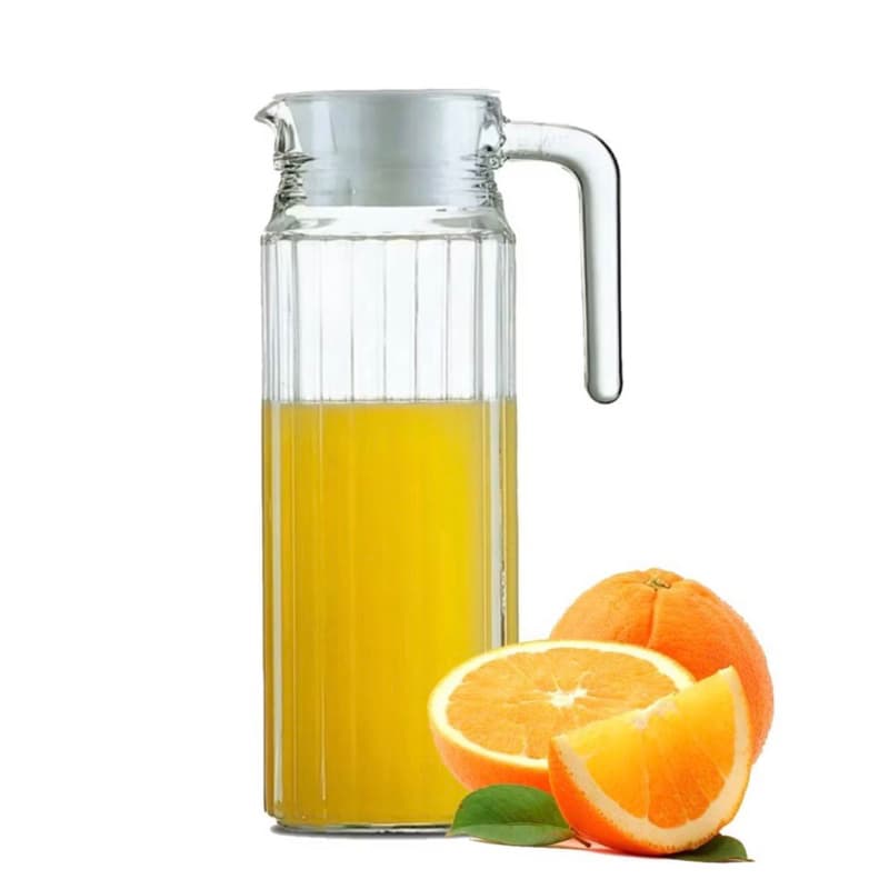 Jarra de Vidro 1L com Tampa Jarra Transparente Água Suco Geladeira