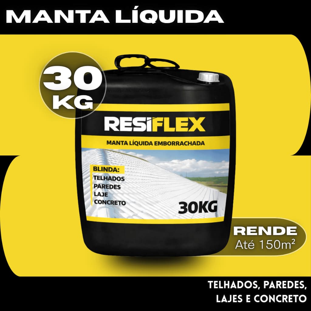 Manta Liquida 30kg Resiflex Para Telhado Laje Parede Impermeabilizante Anti Infiltração e Mofo