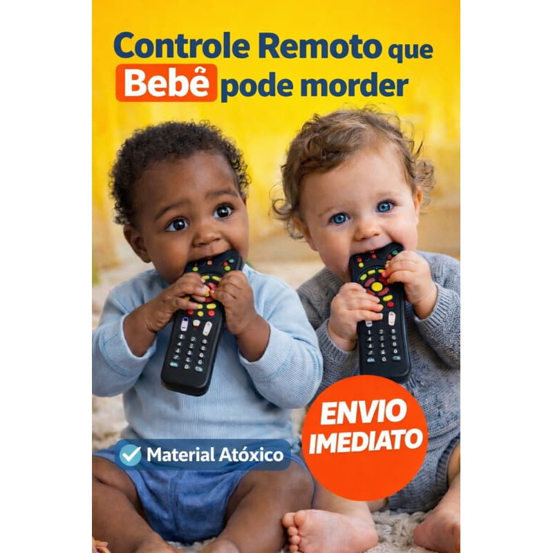 Mordedor Controle Remoto para Bebê Morder | Mordedor Silicone Atóxico | Alivia Dentição | Envio Imediat