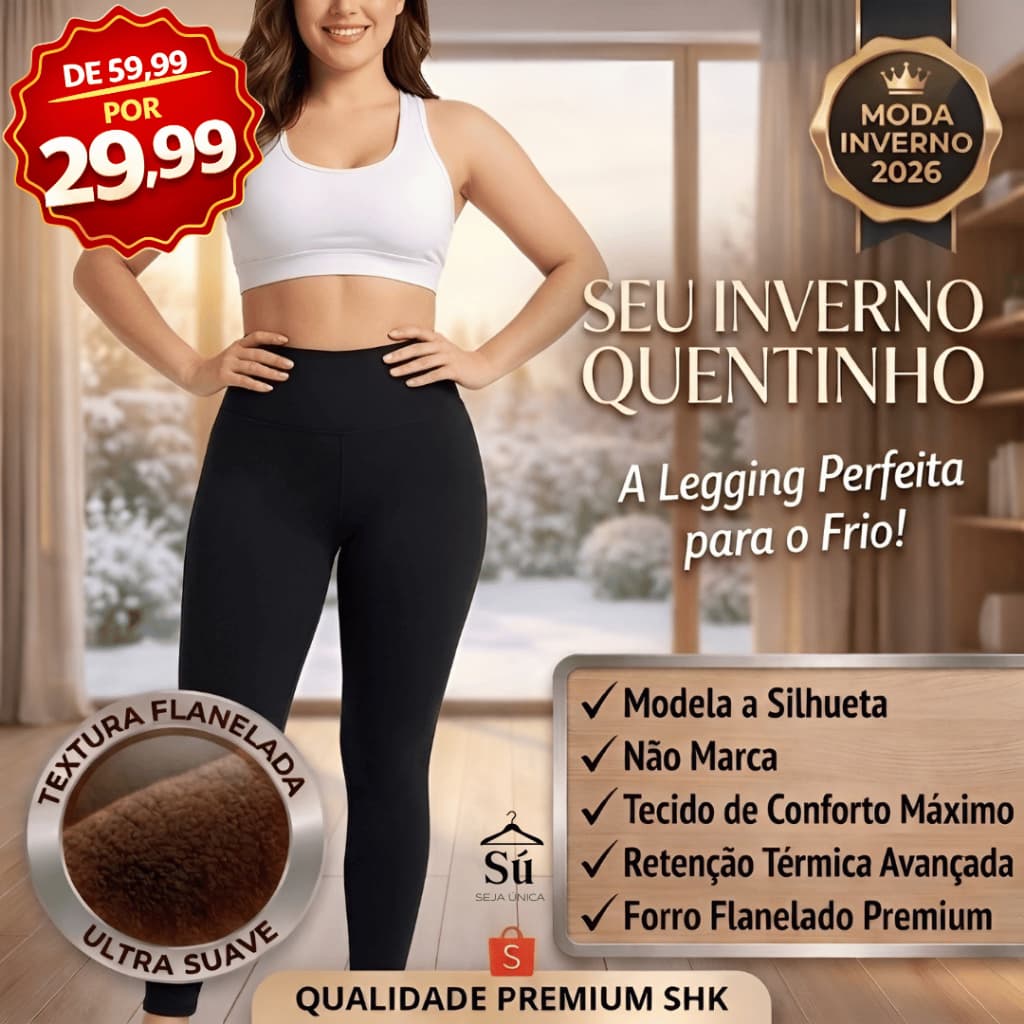 Meia-Calça Premium Peluciada Grossa Cintura Alta Modeladora NÃO MARCA Roupa Não Enrola Inverno