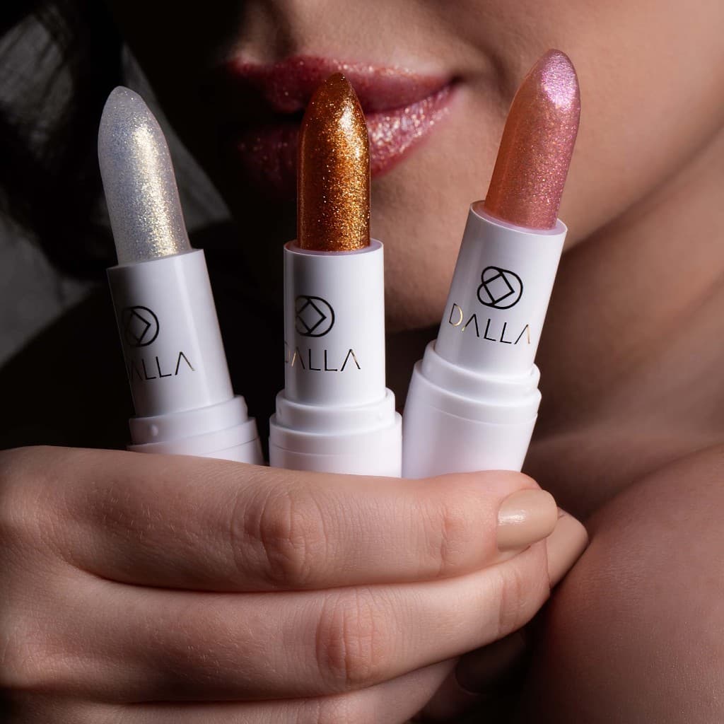 Kit 3 Unidades Lip Balm Unique Shine + Necessaire