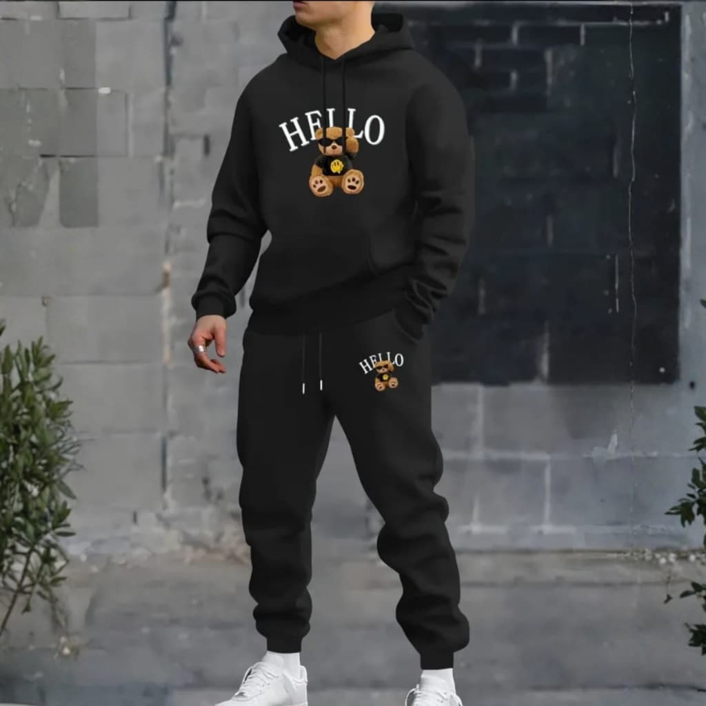 Conjunto Kit Moletom Calça com Moletom Quentinho Flanelado Inverno Street Gangster