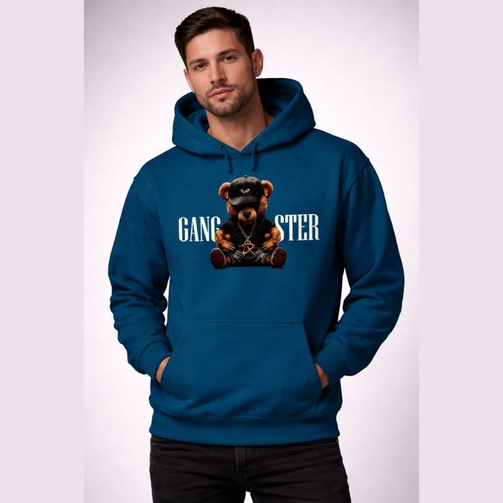 Moletom Gangster Urso Flanelado com Capuz Masculino Varias Cores do P ao GG Inverno Lançamento