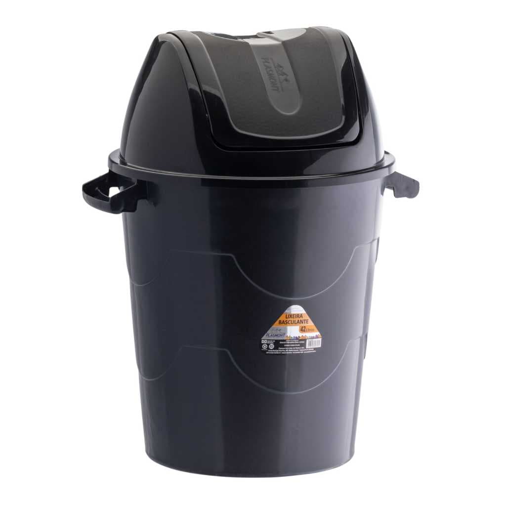 Lixeira Basculante 42 Litros Preta