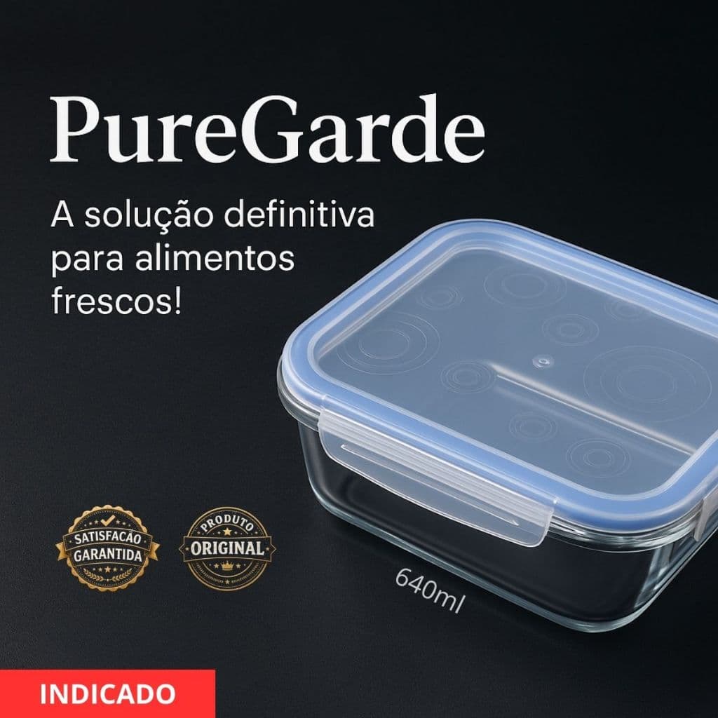 Pote Vidro Hermetico Retangular Borossilicato 640ml Tampa Silicone Vedacao Perfeita