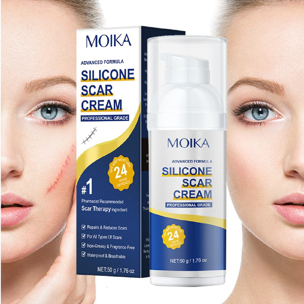 Creme para Cicatriz de Silicone, Repara e Reduz Cicatrizes, Fórmula Avançada Grau Profissional, 50g(2pcs)