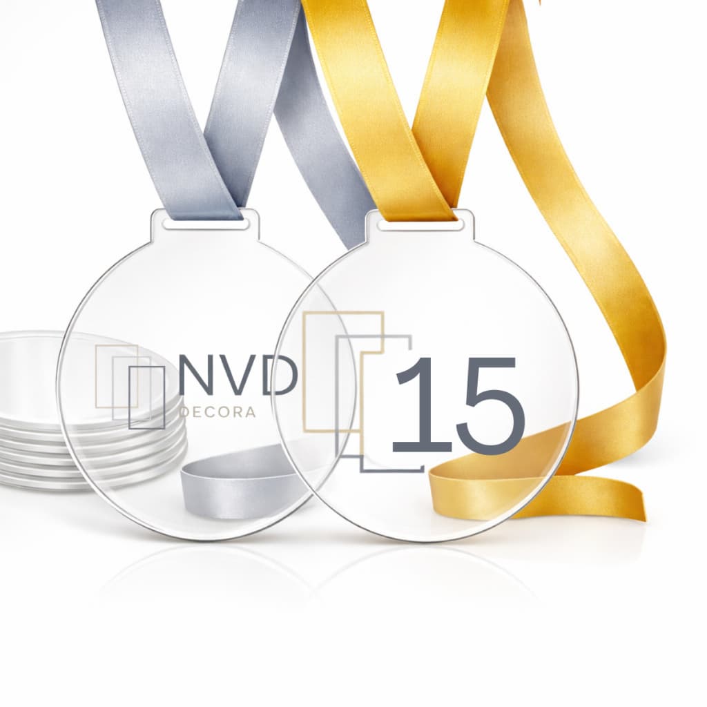 Kit 15 Medalha Acrílico Cristal 2mm 5cm Premiação Para Campeão