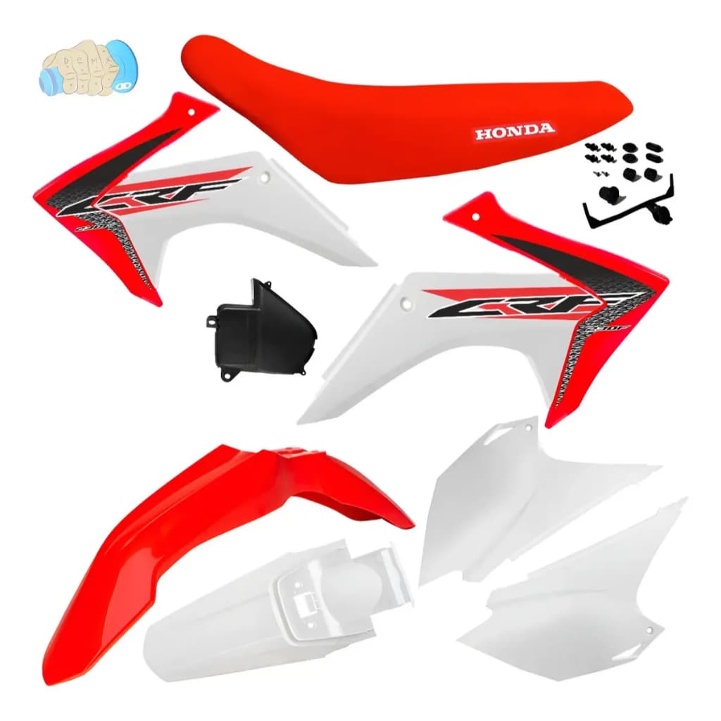 Kit Plástico Amx Crf 230 2008/19 + Capa De Banco Carenagem kit roupa completa crf 230f modelo 2015 original amx crf230f