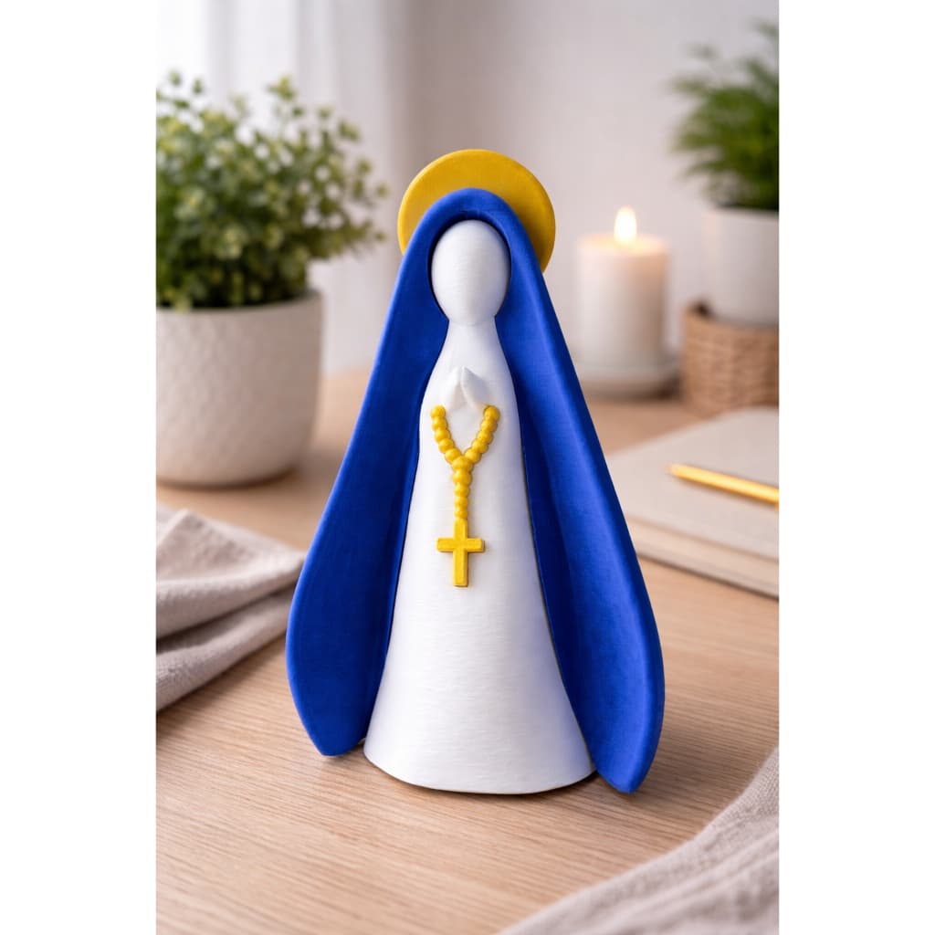 Estátua Nossa Senhora Aparecida 13cm Decoração Religiosa Presente Fé