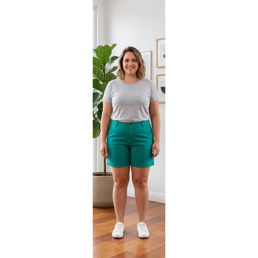 SHORT PLUS FEMININA BENGALINE VERDE G1/G3