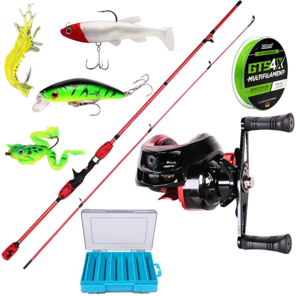 Carretilha de Pesca Anti cabeleira Arrasto 10kg Vara de Carbono Isca Artificial Artigos Produtos Kit