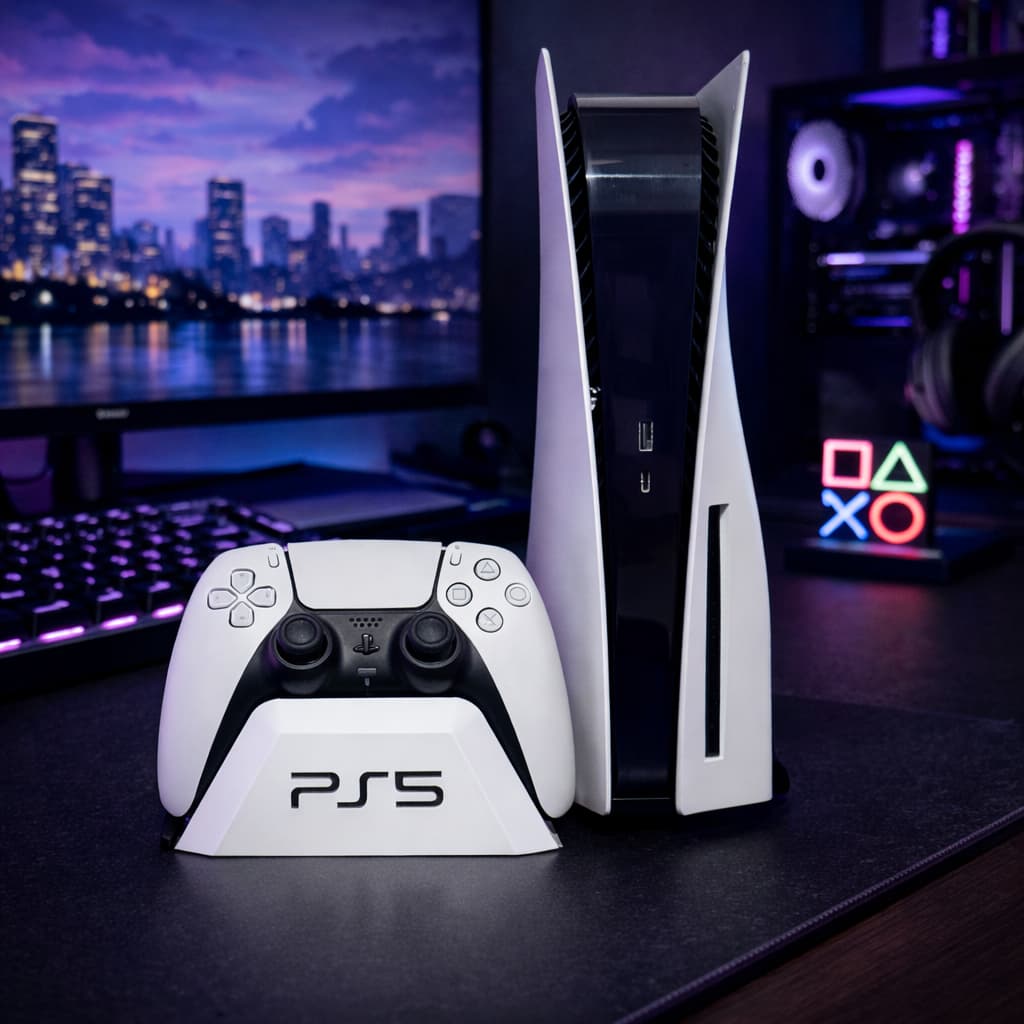 Suporte Controle PS5 Base Gamer | Stand DualSense Organizador Mesa Setup PlayStation 5