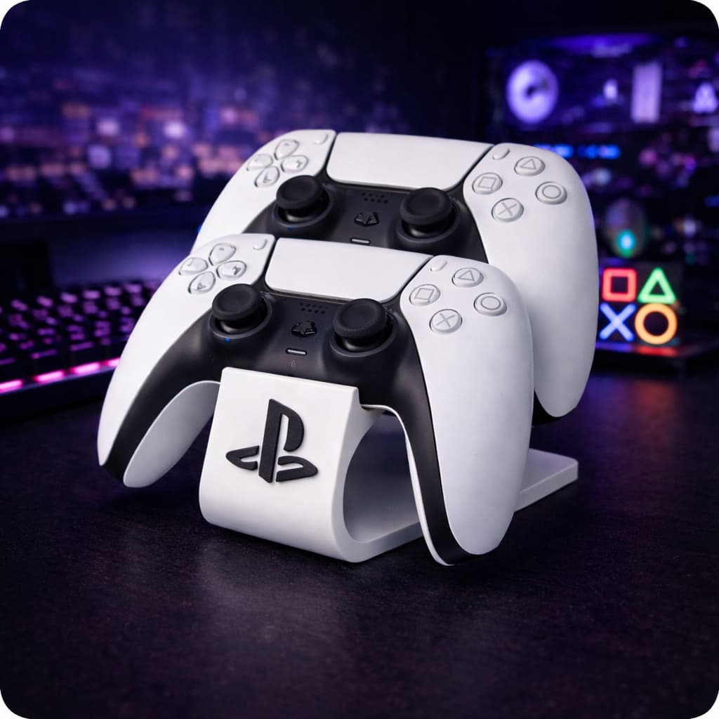Suporte Duplo para Controle PS5 | Stand 2 DualSense Organizador Gamer Mesa PlayStation 5